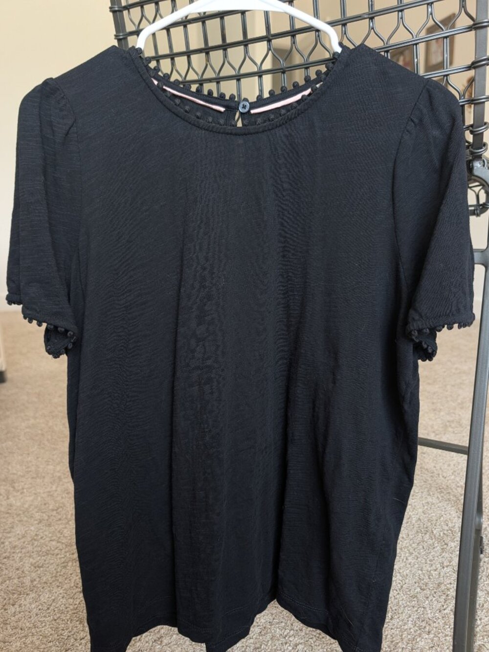 Boden - Black Tee with Detail, size 10